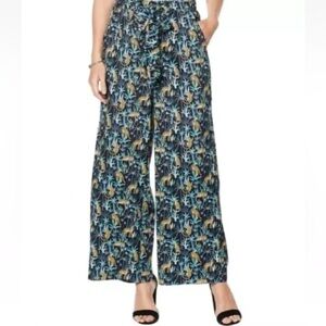 Evryday Jane wide Leg Jungle Print Pants Size Large